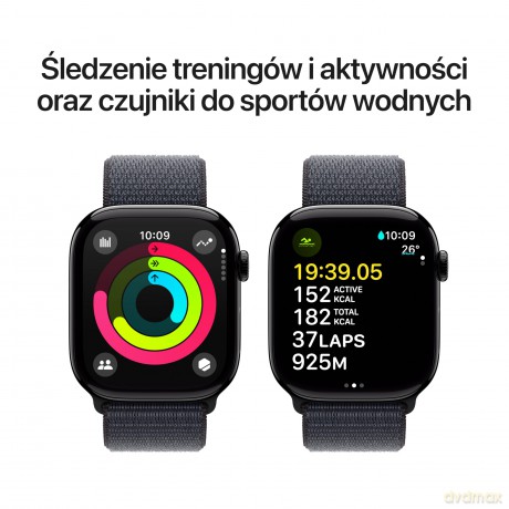 Watch Series 10 GPS, koperta 46 mm z aluminium w kolorze onyksu z opaską sportową w kolorze atramentowym