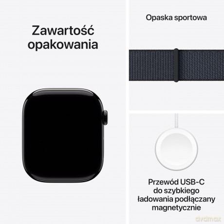 Watch Series 10 GPS, koperta 46 mm z aluminium w kolorze onyksu z opaską sportową w kolorze atramentowym