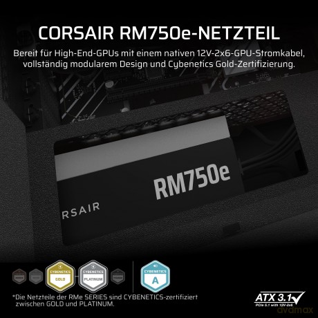 Zasilacz RM750e PCIe 5.1 80+GOLD F.MODULAR ATX3.1