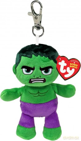 TY Beanie Babies plüss figura Marvel HULK, Clip 8,5 cm (34006)