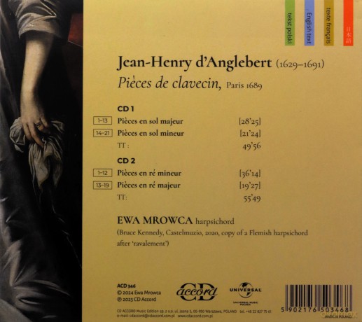 Ewa Mrowca: Jean Henry D' Anglebert Pieces De Clavecin [2CD]