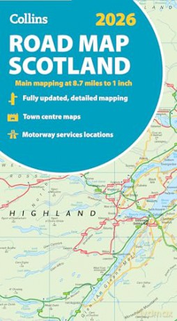 2026 Collins Road Map of Scotland: Folded Road Map [KSIĄŻKA]