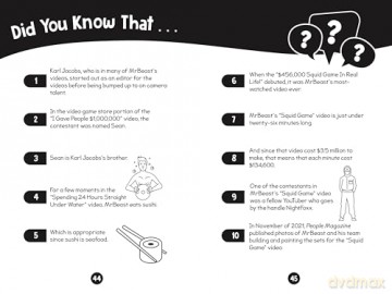 96 Facts About MrBeast: Quizzes, Quotes, Questions, and More! With Bonus Journal Pages for Writing! [KSIĄŻKA]