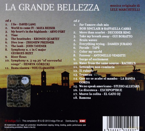 La Grande Bellezza soundtrack (Wielkie Piękno) (digipack) (Lele Marchitelli) [2CD]