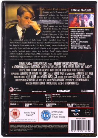 The Talented Mr Ripley (Utalentowany Pan Ripley) [DVD]