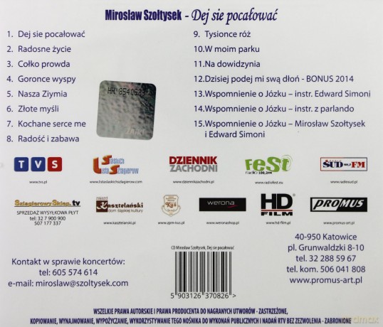 Mirosław Szołtysek: Dej się pocałować [CD]