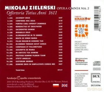 Mikołaj Zieleński: Opera Omnia vol. 2 [CD]