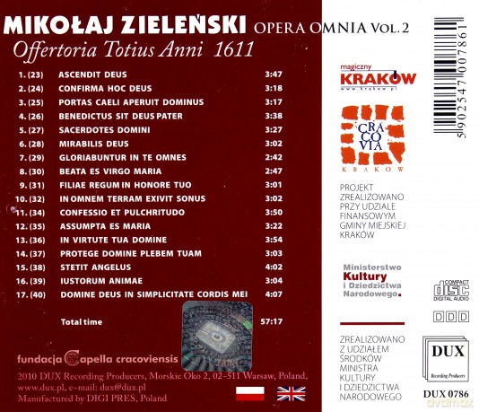 Mikołaj Zieleński: Opera Omnia vol. 2 [CD]