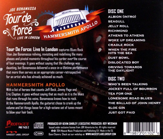 Joe Bonamassa: Tour De Force - Hammersmith Apollo [2CD]