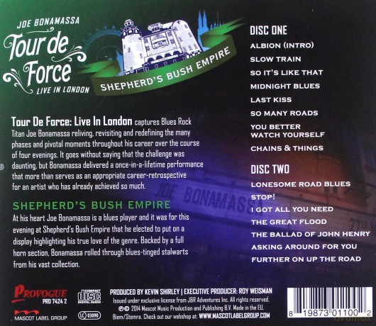 Joe Bonamassa: Tour De Force - Shepherd's Bush Empire [2CD]