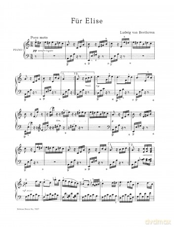 Beethoven: Für Elise WoO 59 for Piano [KSIĄŻKA]