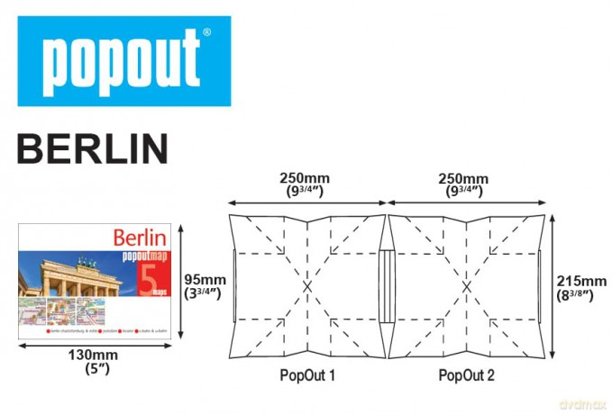 Berlin PopOut Map: Pocket sized, pop up map of Berlin city centre [KSIĄŻKA]