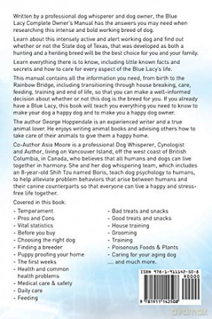 Blue Lacy. Blue Lacy Dog Complete Owners Manual. Blue Lacy book for care, costs, feeding, grooming, health and training. [KSIĄŻKA]