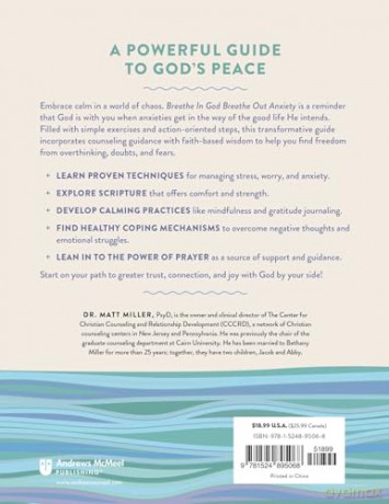 Breathe in God, Breathe Out Anxiety: A Workbook of Everyday Ways to Find Calm by Welcoming the Spirit [KSIĄŻKA]