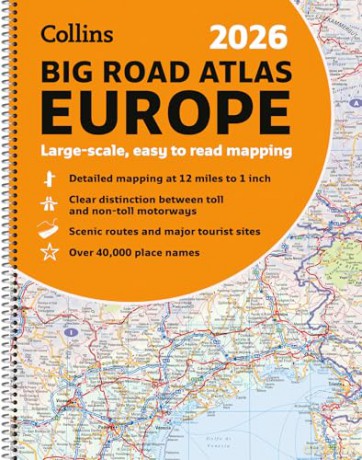 Collins 2026 Big Road Atlas Europe: Large scale, easy to read mapping [KSIĄŻKA]