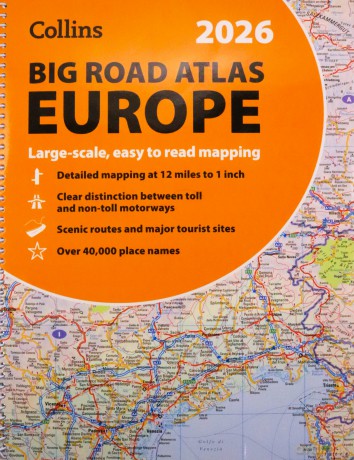 Collins 2026 Big Road Atlas Europe: Large scale, easy to read mapping [KSIĄŻKA]