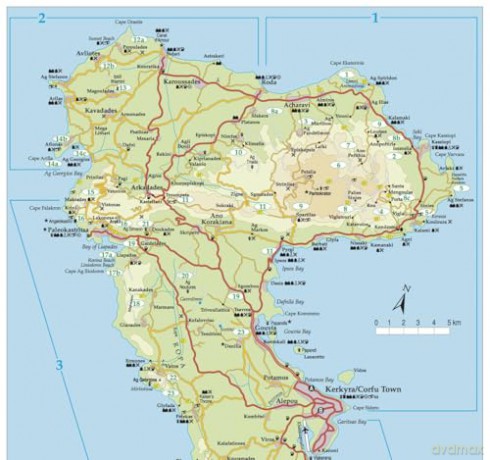 Corfu Sunflower Walking Guide: 65 long and short walks, 4 car tours: 65 long and short walks and 4 car tours [KSIĄŻKA]
