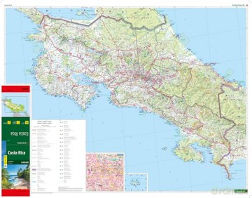 Costa Rica Road Map 1:400,000 scale: wegenkaart schaal 1:400.000 [KSIĄŻKA]