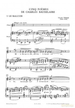 Debussy: Song Cycles, 5 Poemes de Baudelaire [KSIĄŻKA]