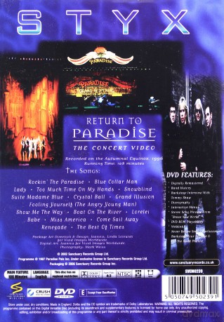 Styx: Return To Paradise [DVD]