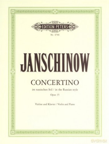 EDITION PETERS JANSHINOV ALEXEI - CONCERTINO IN RUSSIAN STYLE OP.35 - VIOLIN AND PIANO Classical sheets Violin [KSIĄŻKA]