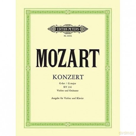 EDITION PETERS MOZART WOLFGANG AMADEUS - CONCERTO NO.3 IN G K216 - VIOLIN AND PIANO Classical sheets Violin [KSIĄŻKA]