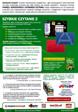 Akademia Umysłu - Szybkie Czytanie pakiet [PROGRAM PC]