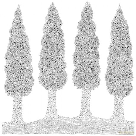 Enchanted Grove Mandala Coloring Book: 30 oversized tree of life coloring pages [KSIĄŻKA]