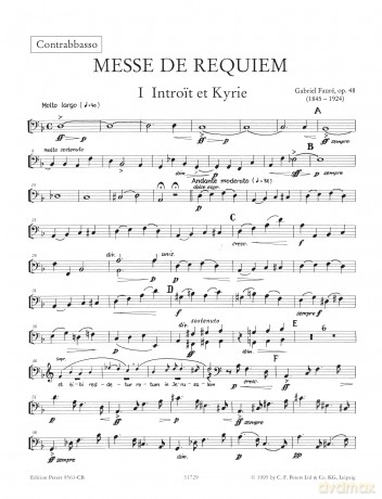 Fauré: Requiem Op.48 Bass Part [KSIĄŻKA]