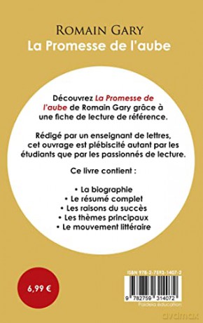 Fiche de lecture La Promesse de l'aube [KSIĄŻKA]