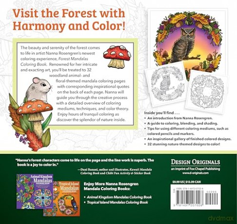 Forest Mandalas Coloring Book: Fun Woodland Creatures and Scenes to Color [KSIĄŻKA]