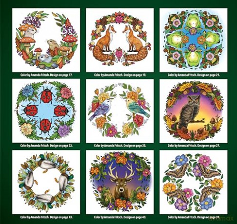 Forest Mandalas Coloring Book: Fun Woodland Creatures and Scenes to Color [KSIĄŻKA]