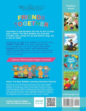 FRIENDS TOGETHER: A Bear Buddies Learning Adventure: learn and practice early social language for making friends and playing together [KSIĄŻKA]