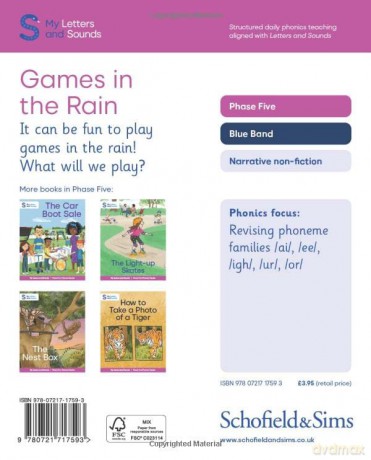 Games in the Rain: My Letters and Sounds Phase Five Phonics Reader, Blue Book Band: Year 1, Ages 5-7 [KSIĄŻKA]