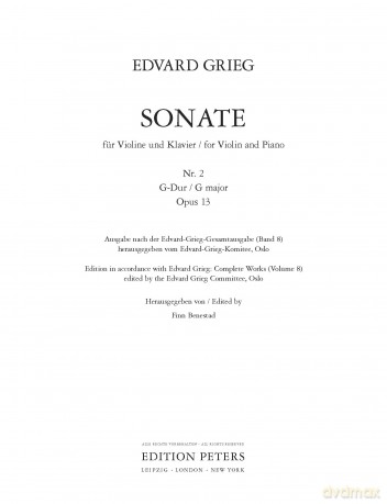 Grieg: Violin Sonata No. 2 in G Op.13 [KSIĄŻKA]