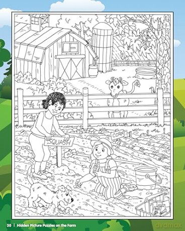 Hidden Picture Puzzles on the Farm: 50 Seek-and-Find Puzzles to Solve and Color [KSIĄŻKA]