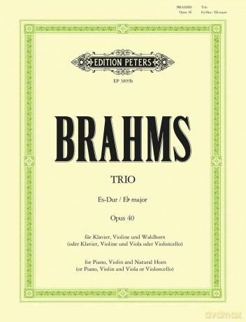 Johannes Brahms: Trio Op. 40 in Eb Major for Horn, Violin and Piano [KSIĄŻKA]