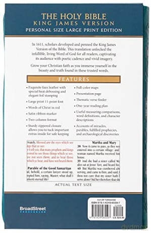 KJV Holy Bible Zip Turquoise: King James Version, Turquoise, Zip [KSIĄŻKA]