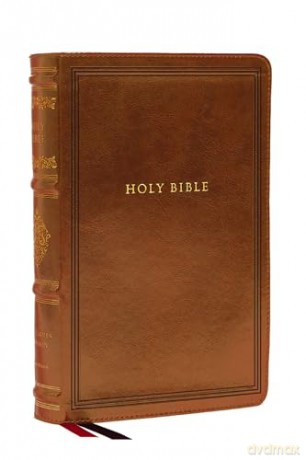 KJV Large Print Reference Bible, Brown Leathersoft, Red Letter, Comfort Print [KSIĄŻKA]