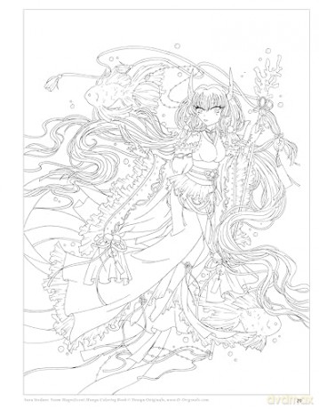 Magnificent Manga Coloring Book: 32 Designs in Motion for the Ultimate Coloring Experience: Mythical and Magical Designs from Japanese Folklore [KSIĄŻKA]
