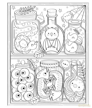 Mangatopia: Spoopy Fun: A Cute and Creepy Coloring Book of Anime and Manga [KOMIKS]