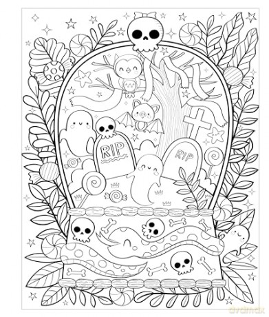 Mangatopia: Spoopy Fun: A Cute and Creepy Coloring Book of Anime and Manga [KOMIKS]