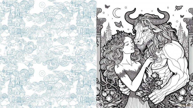 Monster Romance Coloring Book: Explore the Dark Romance of Minotaurs, Demons, Werewolves, and Other Forbidden Love - More Than 100 Pages to Color [KSIĄŻKA]