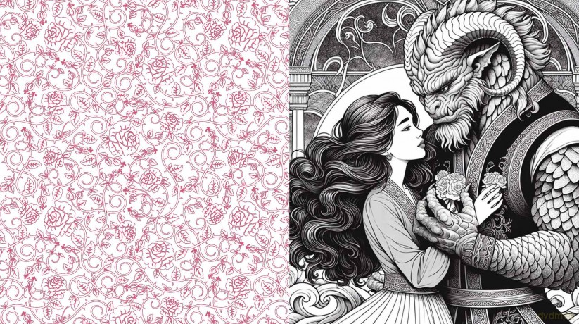 Monster Romance Coloring Book: Explore the Dark Romance of Minotaurs, Demons, Werewolves, and Other Forbidden Love - More Than 100 Pages to Color [KSIĄŻKA]