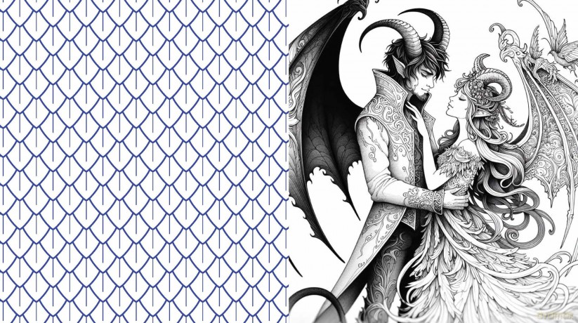 Monster Romance Coloring Book: Explore the Dark Romance of Minotaurs, Demons, Werewolves, and Other Forbidden Love - More Than 100 Pages to Color [KSIĄŻKA]