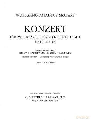 Mozart: Concerto No. 10 in E flat for 2 Pianos K365 [KSIĄŻKA]