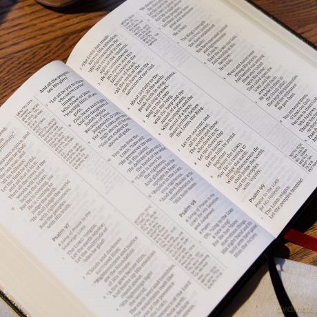 NKJV Holy Bible, Giant Print Center-Column Reference Bible, Black Leather-look, 72,000+ Cross References, Red Letter, Comfort Print: New King James Version [KSIĄŻKA]