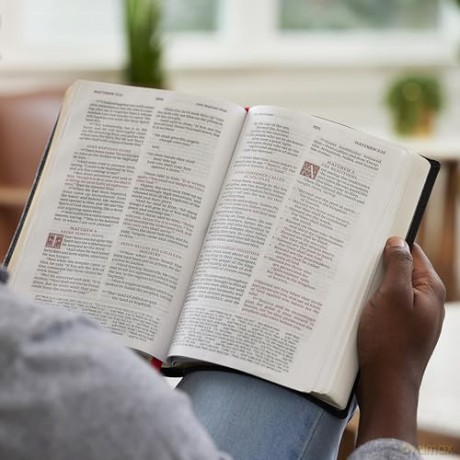 NKJV Large Print Reference Bible, Brown Leathersoft, Red Letter, Comfort Print [KSIĄŻKA]