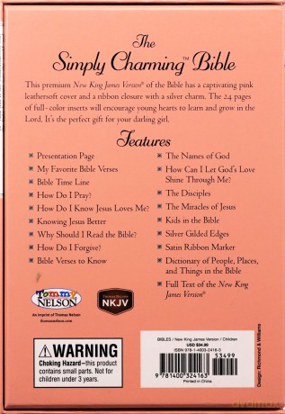 NKJV, Simply Charming Bible, Hardcover, Pink: Pink Edition [KSIĄŻKA]