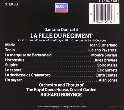 Sutherland,Pavarotti,Donynge: Donizetti:La Fille Du Regiment [2CD]